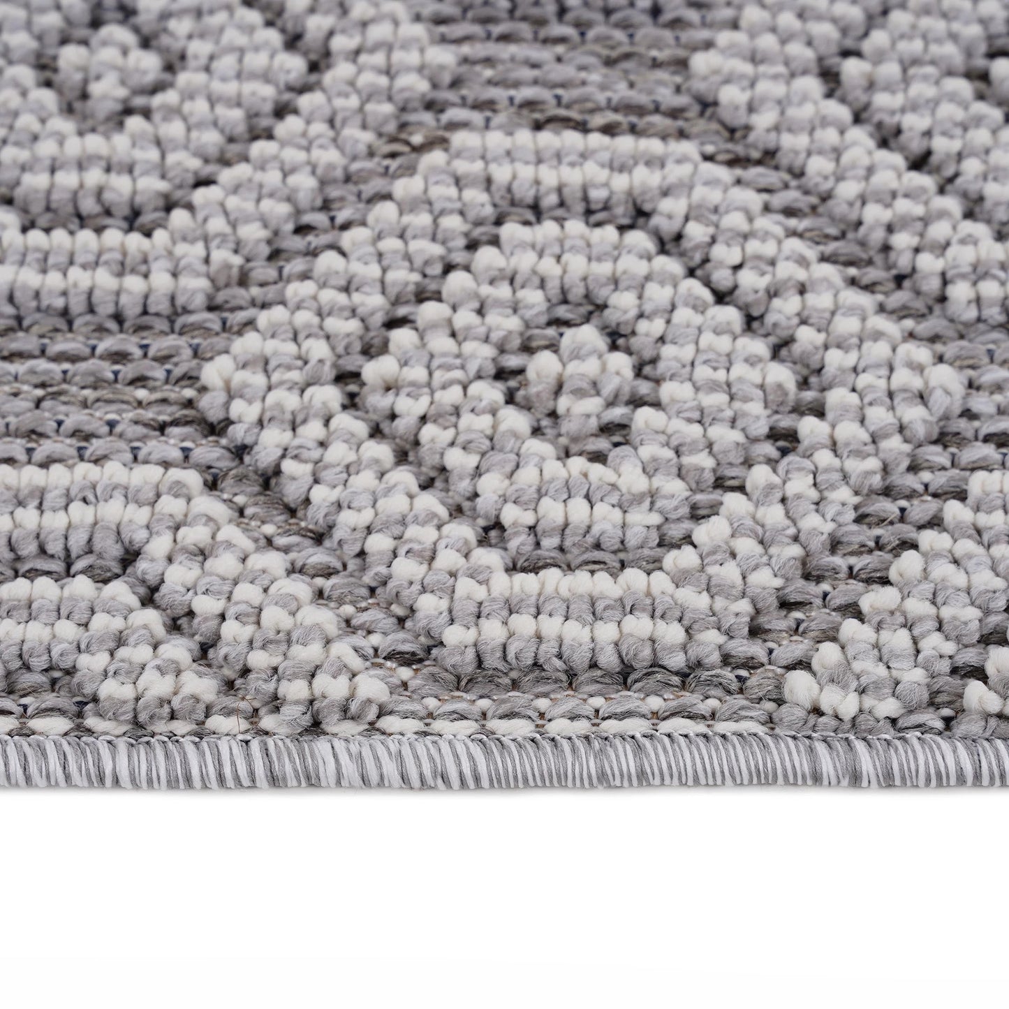 Loom & Luxe Grey & White & Geometric Indoor/Outdoor Area Rug