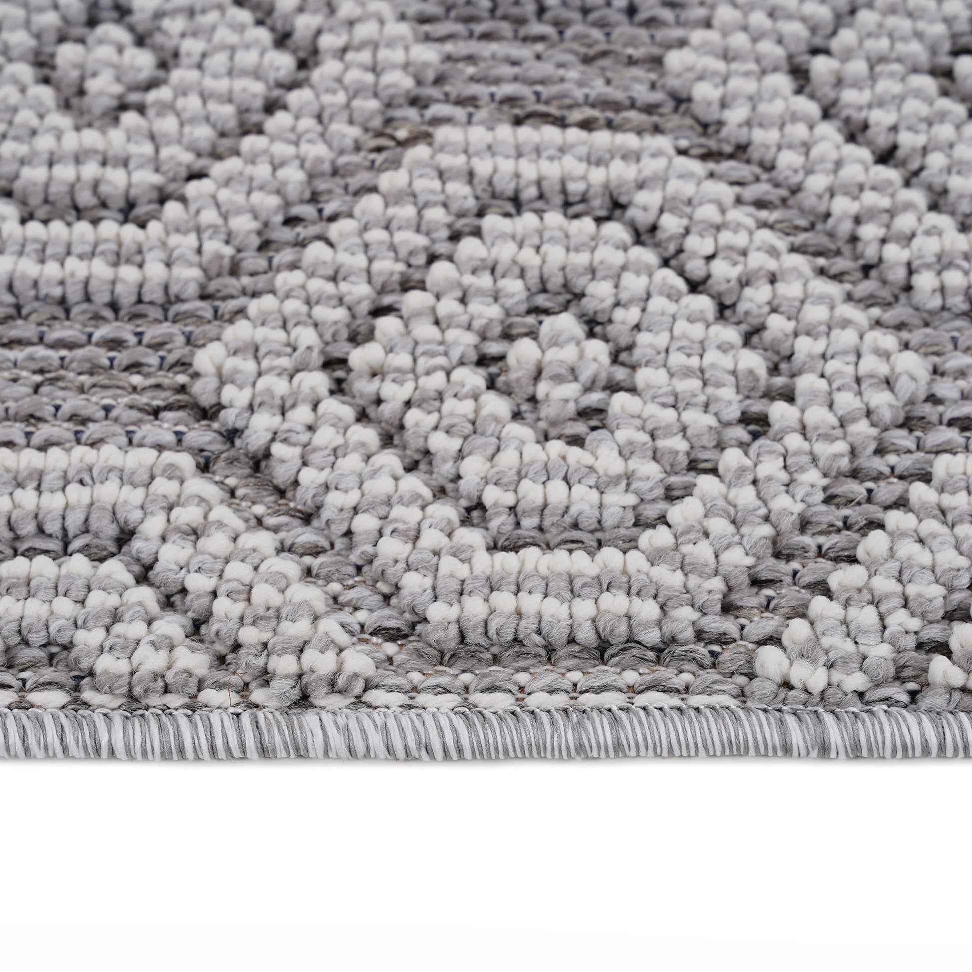 Loom & Luxe Grey & White & Geometric Indoor/Outdoor Area Rug