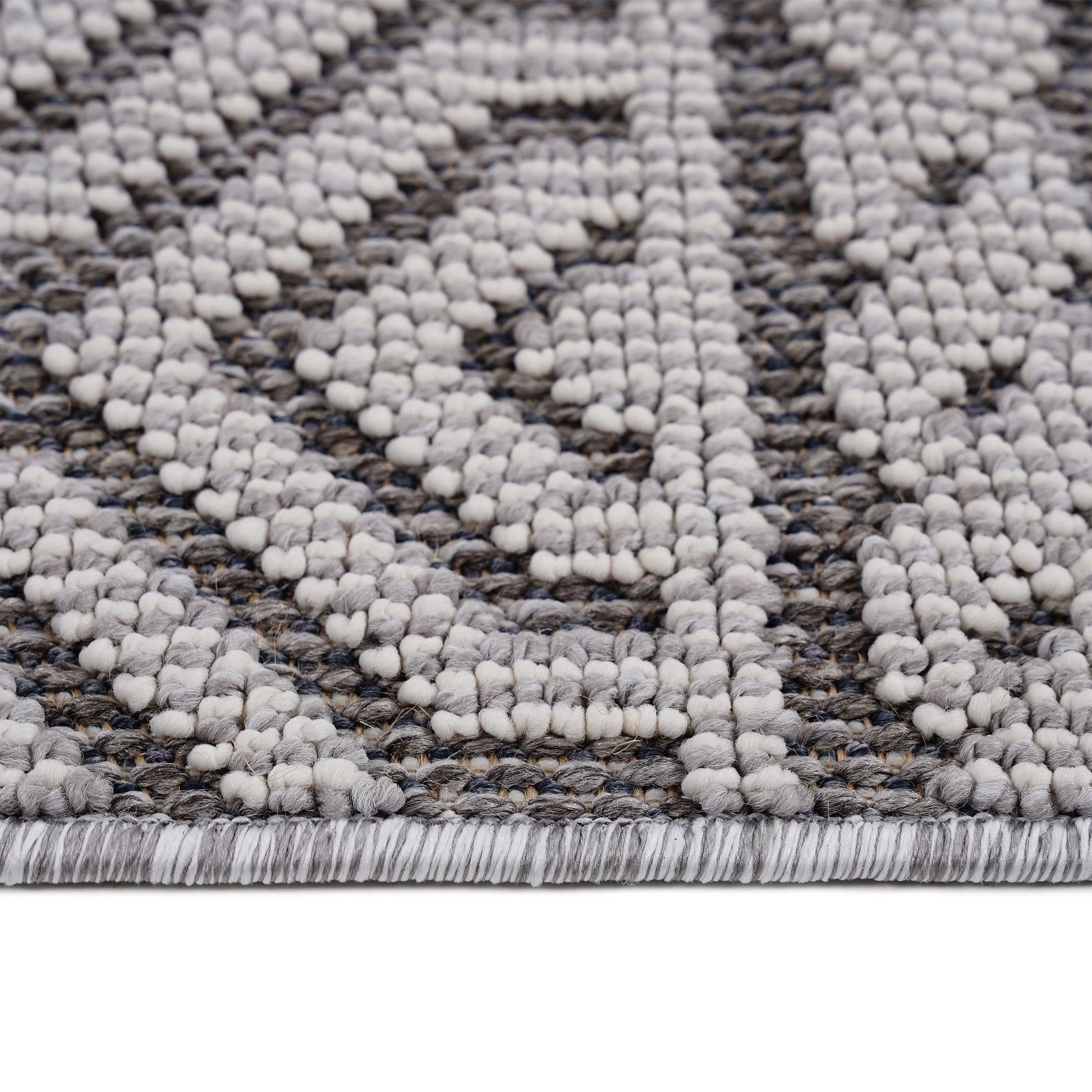 Loom & Luxe Grey & White & Geometric Indoor/Outdoor Area Rug