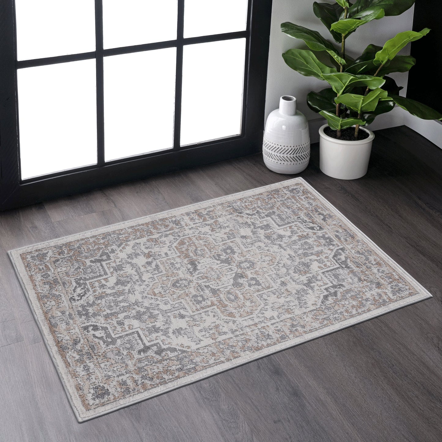 Loom & Luxe Ivory & Beige & Oriental Area Rug