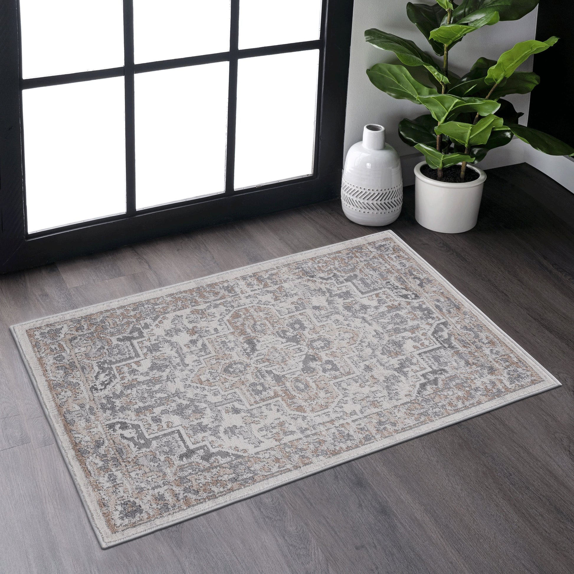 Loom & Luxe Ivory & Beige & Oriental Area Rug