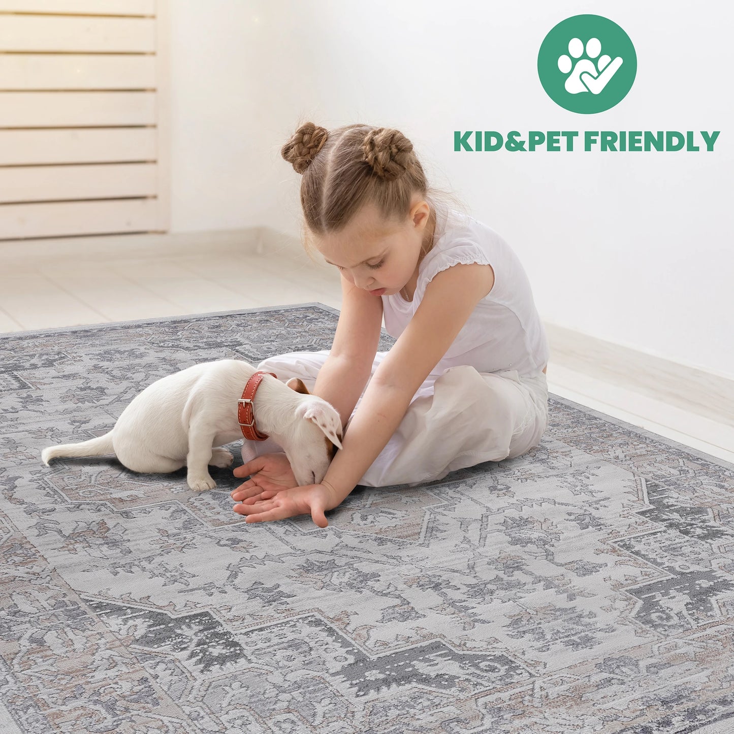 Loom & Luxe Ivory & Beige & Oriental Area Rug