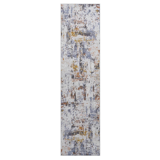 Loom & Luxe Ivory & Blue & Abstract Area Rug