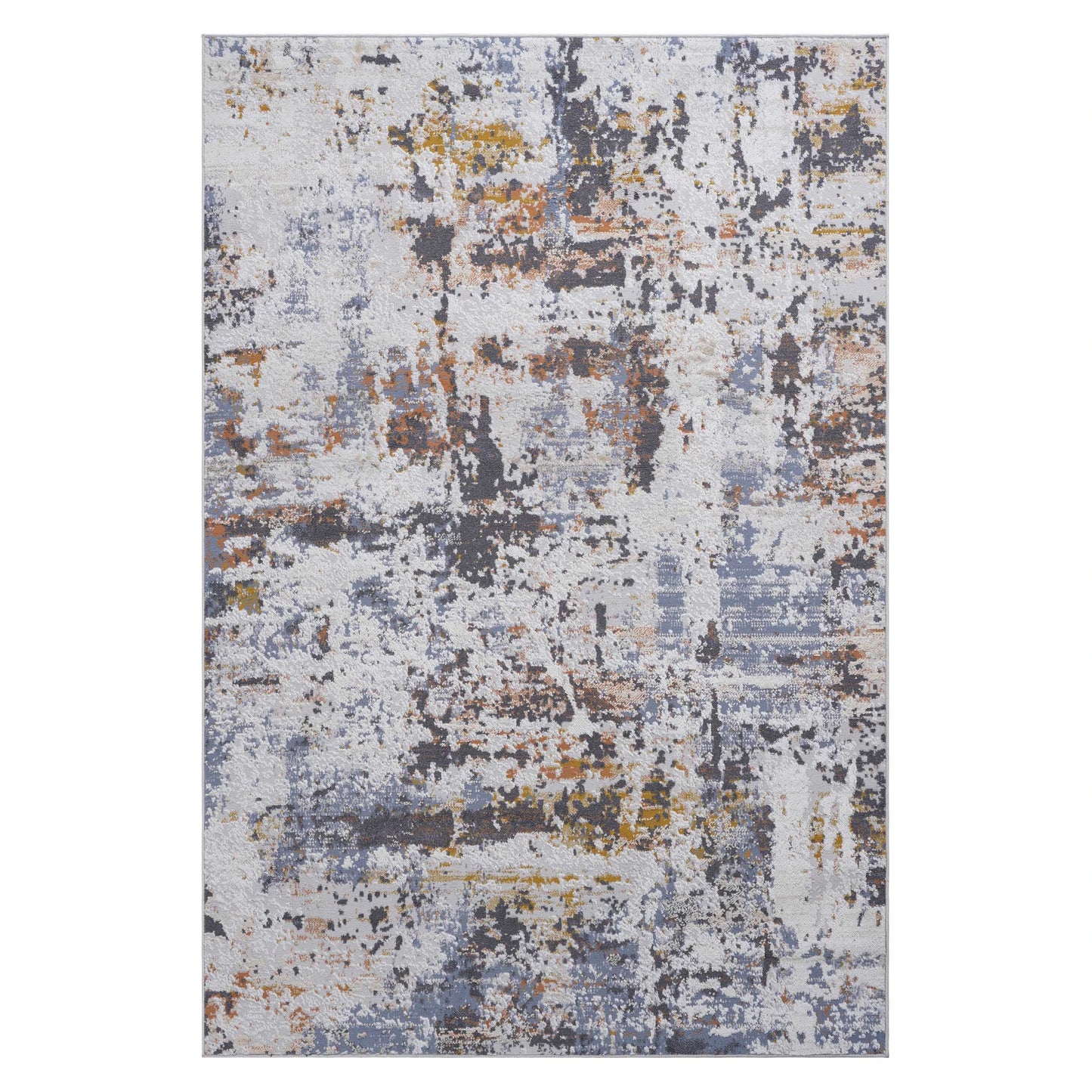 Loom & Luxe Ivory & Blue & Abstract Area Rug