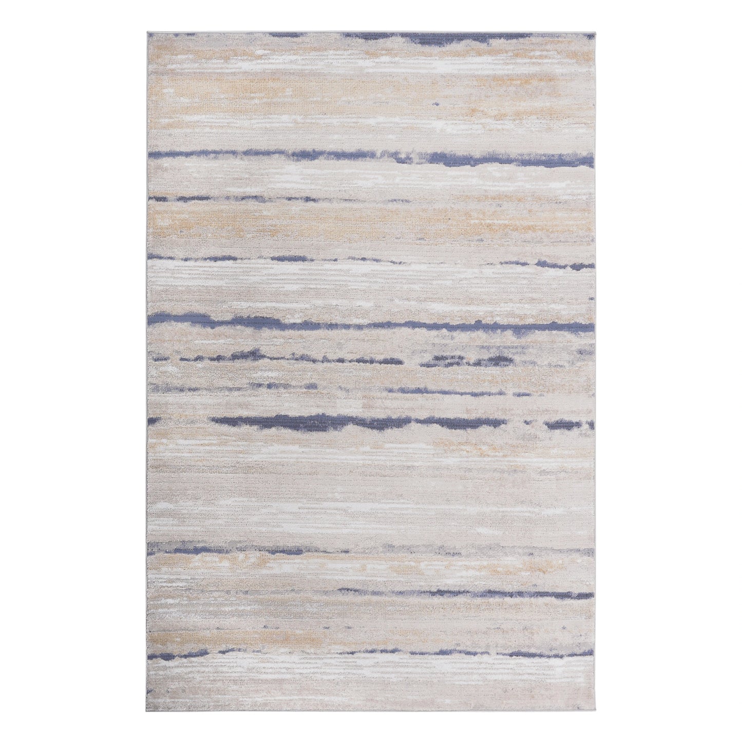 Loom & Luxe Ivory & Blue & Striped Area Rug