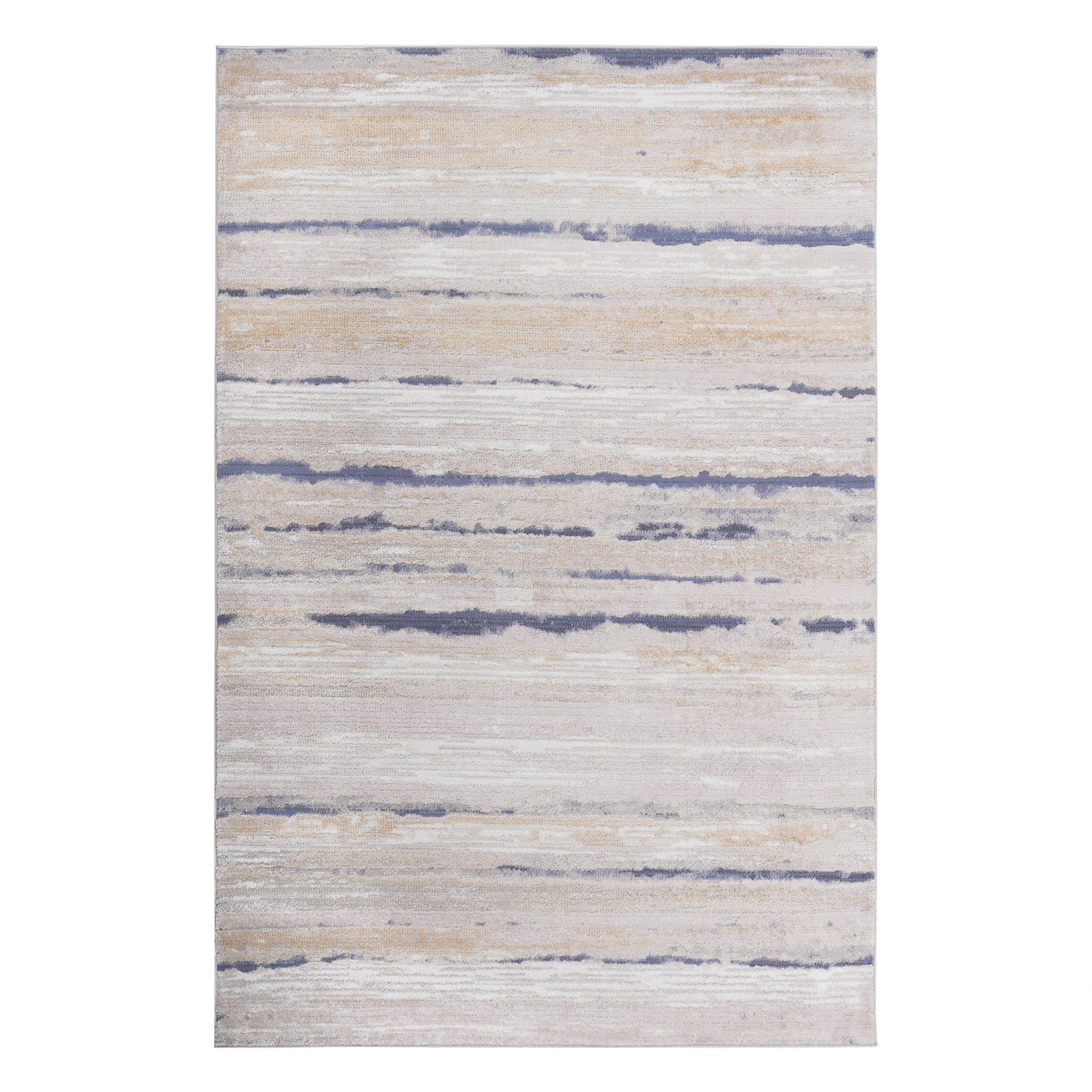 Loom & Luxe Ivory & Blue & Striped Area Rug