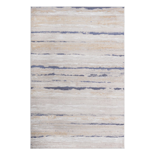 Loom & Luxe Ivory & Blue & Striped Area Rug