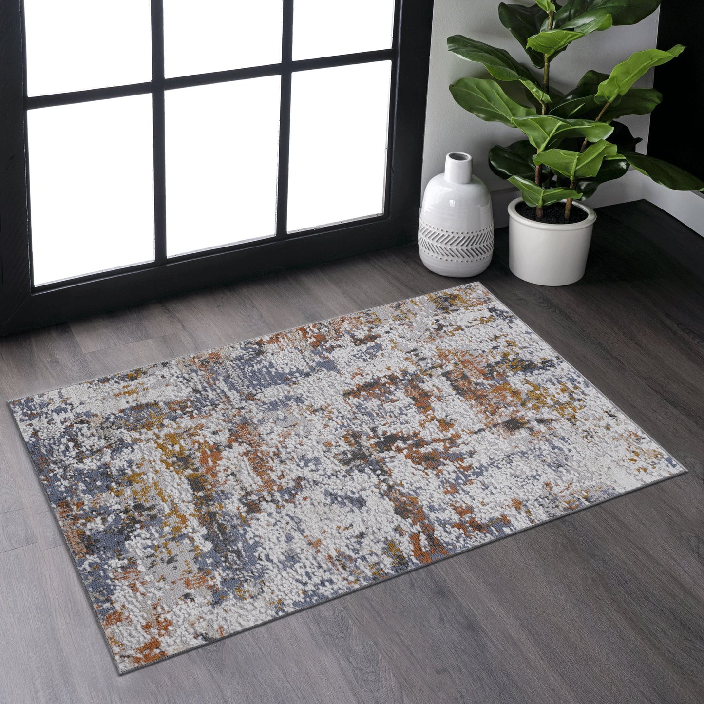 Loom & Luxe Ivory & Blue & Traditional Area Rug