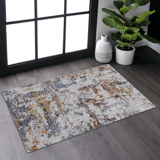 Loom & Luxe Ivory & Blue & Traditional Area Rug