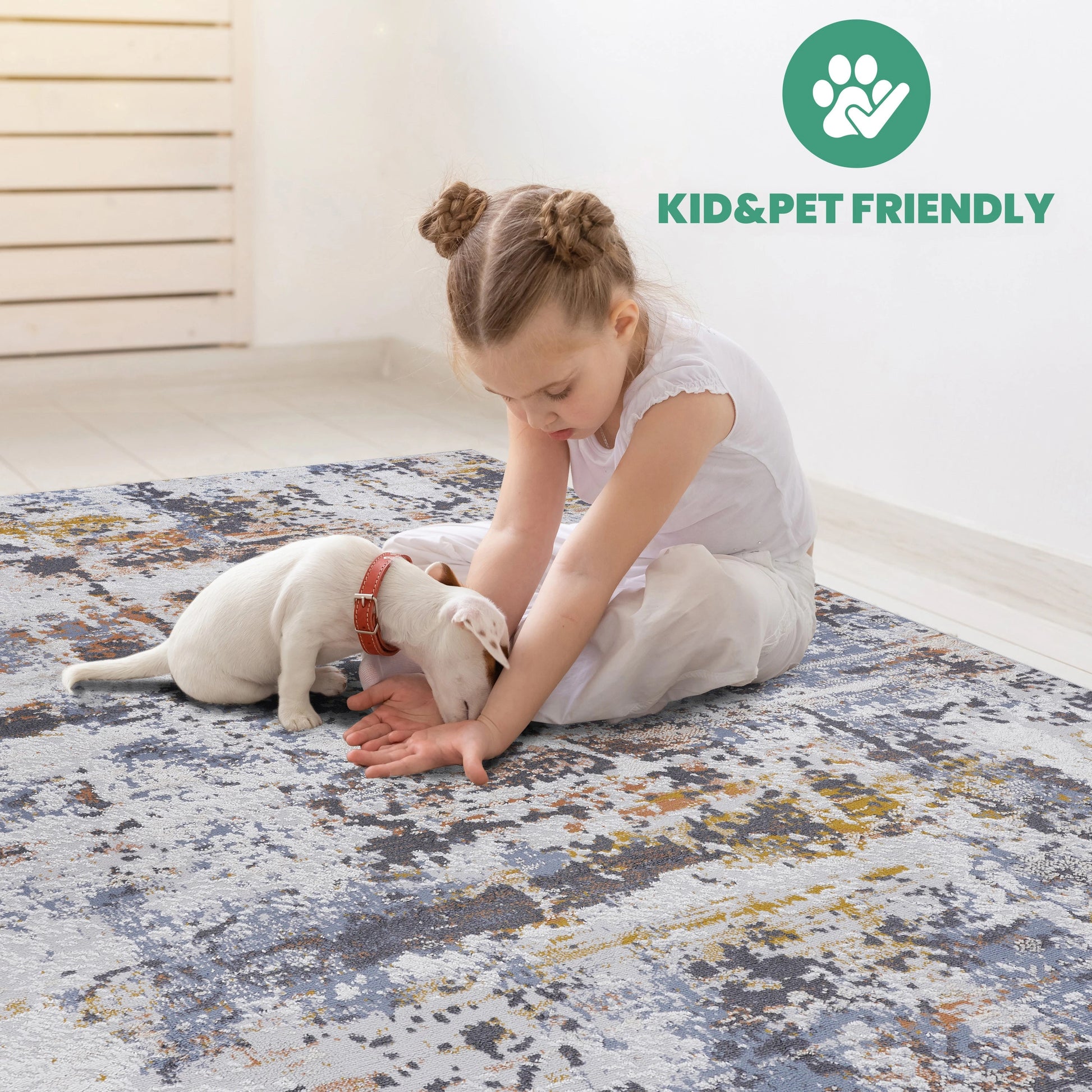 Loom & Luxe Ivory & Blue & Traditional Area Rug