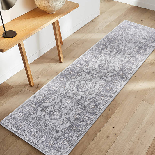 Loom & Luxe Ivory & Grey & Oriental Area Rug