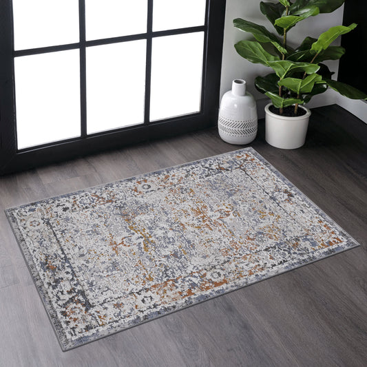 Loom & Luxe Ivory & Grey & Traditional Area Rug