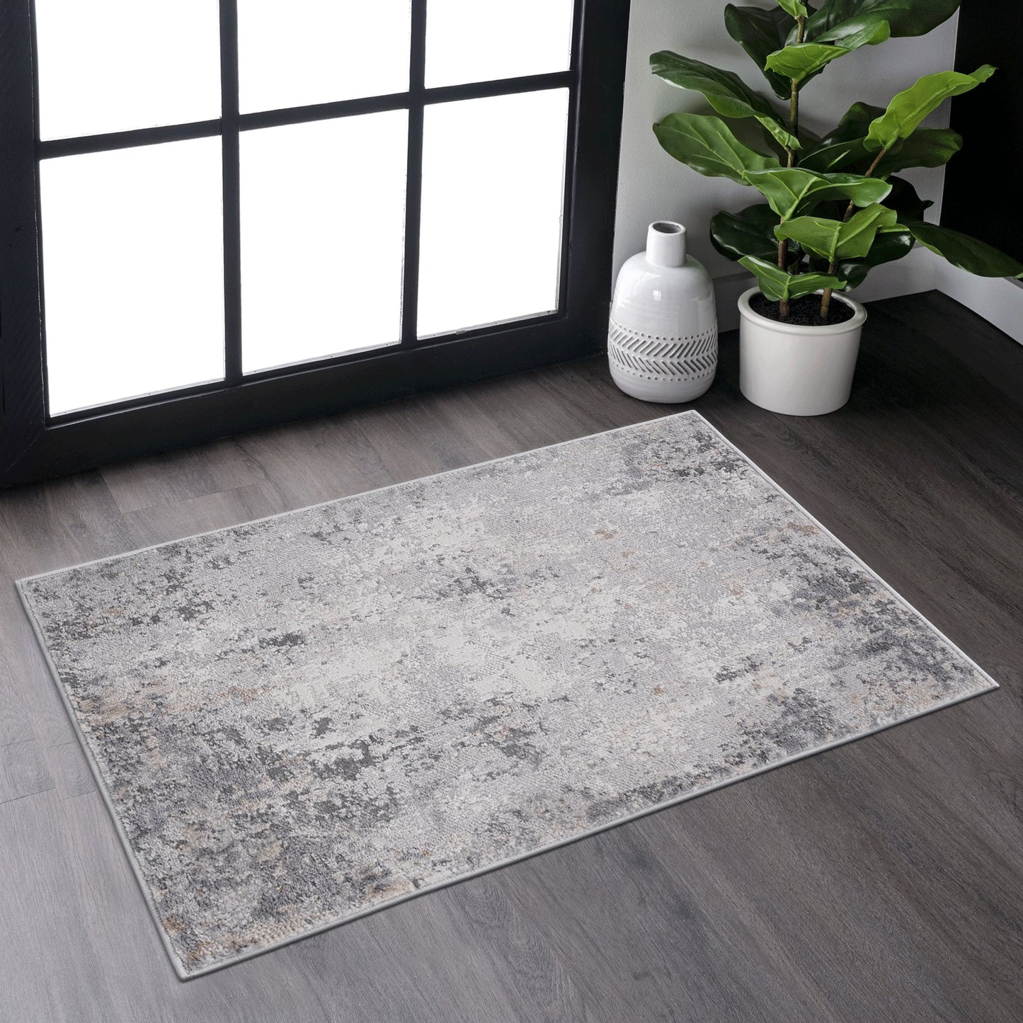 Loom & Luxe Ivory & Sand & Abstract Area Rug