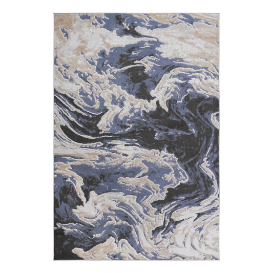Loom & Luxe L.Blue & Abstract Area Rug