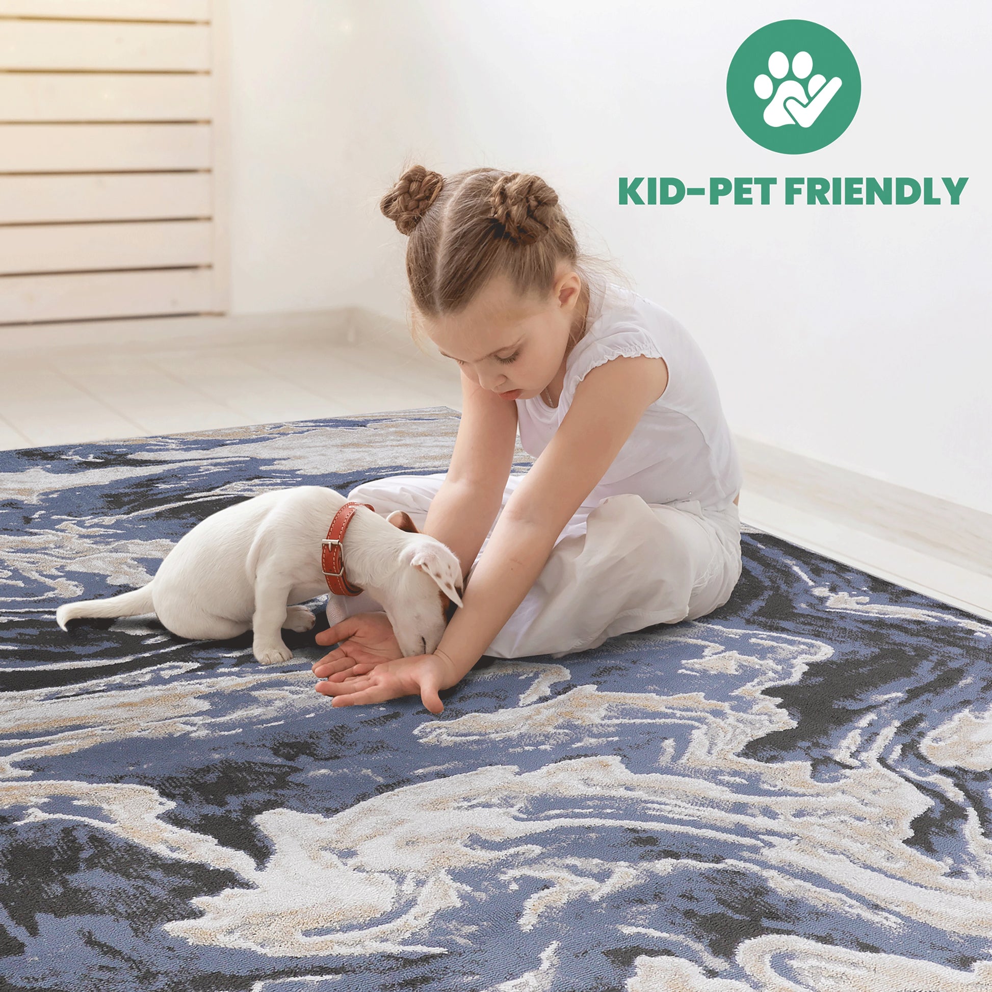 Loom & Luxe L.Blue & Abstract Area Rug