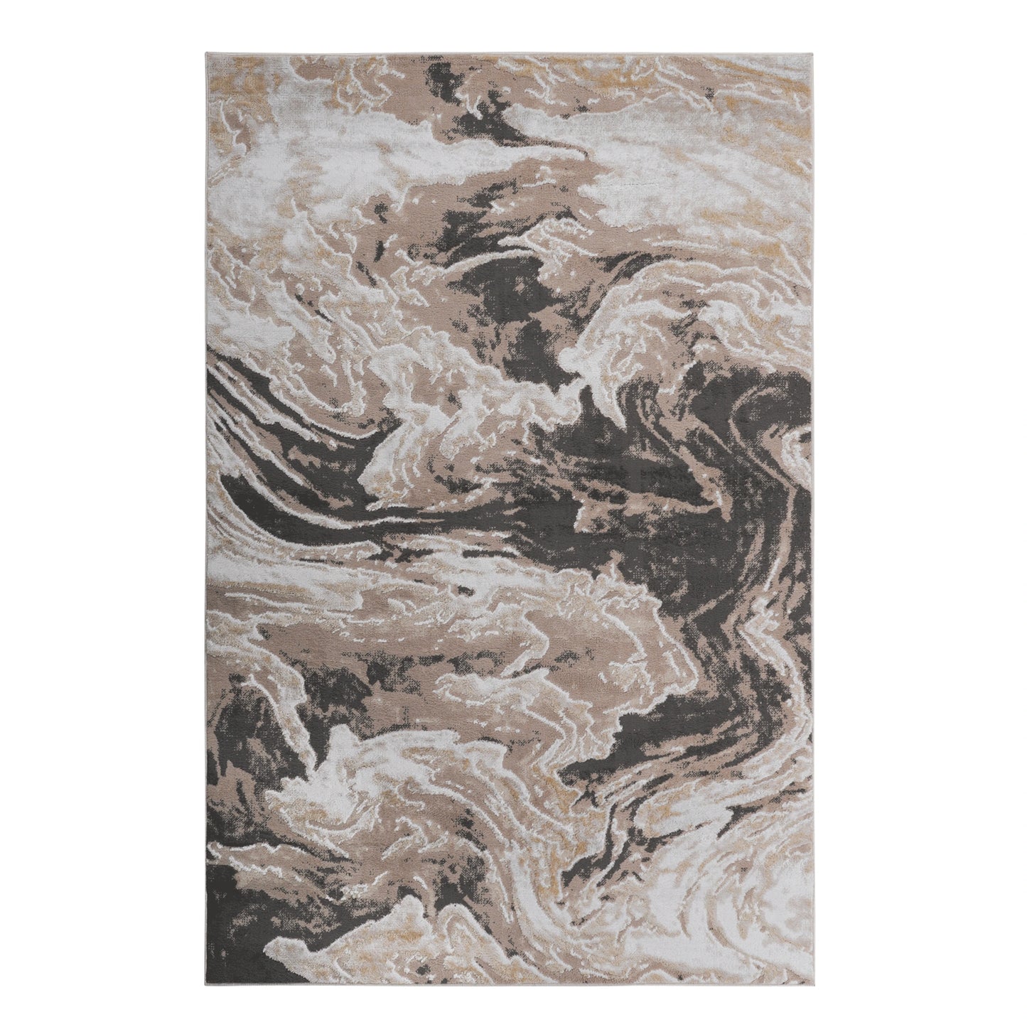 Loom & Luxe L.Brown & Abstract Area Rug