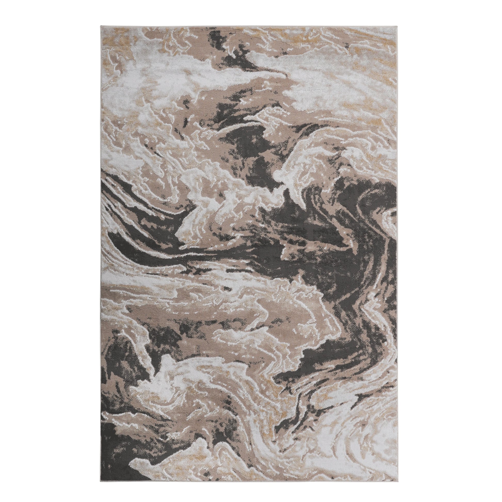 Loom & Luxe L.Brown & Abstract Area Rug