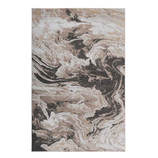 Loom & Luxe L.Brown & Abstract Area Rug