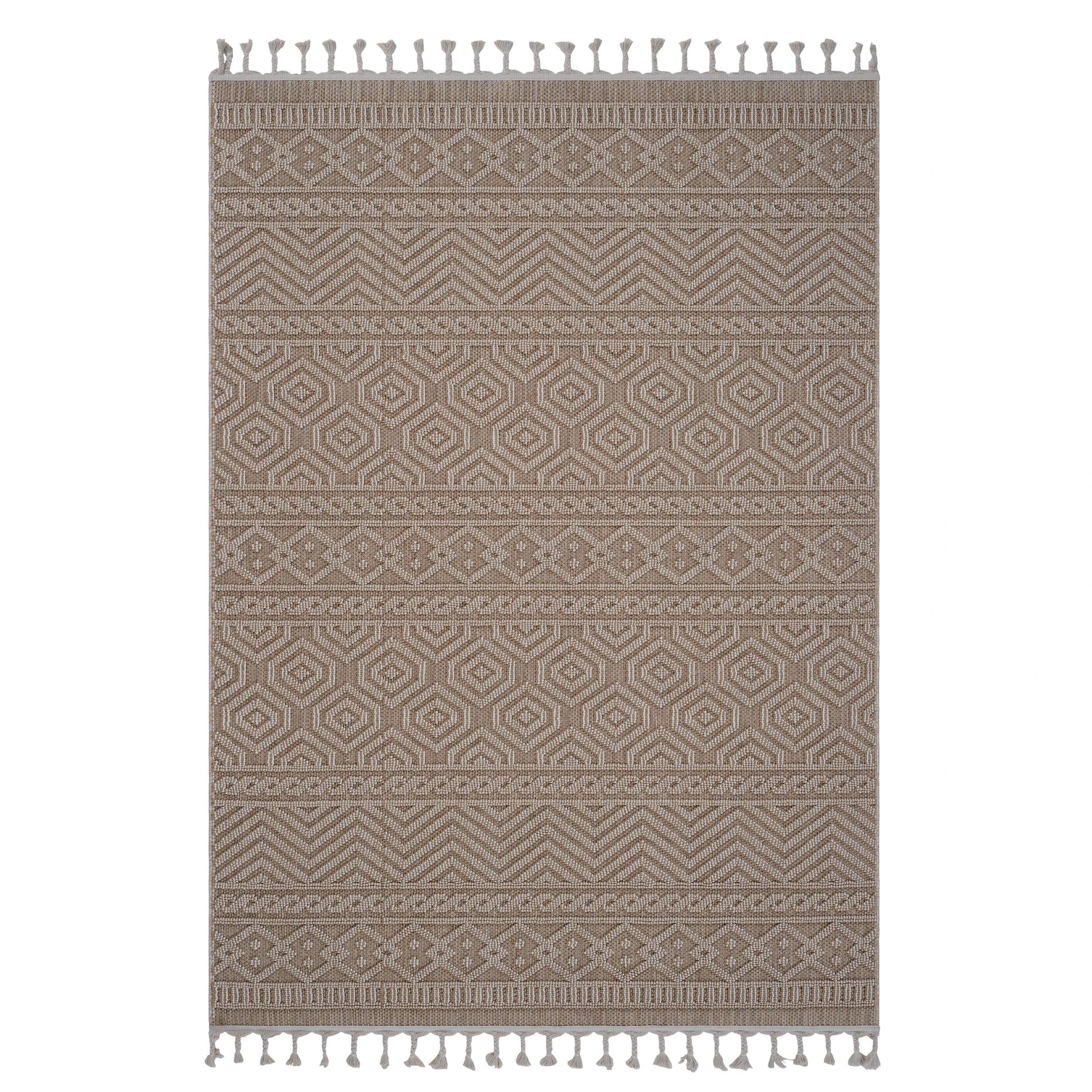 Loom & Luxe Mocha & Geometric Indoor/Outdoor Area Rug