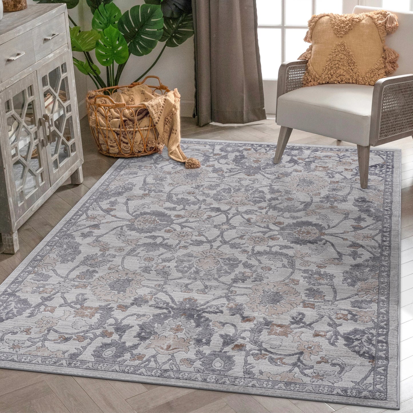 Loom & Luxe Sand & Ivory & Oriental Area Rug