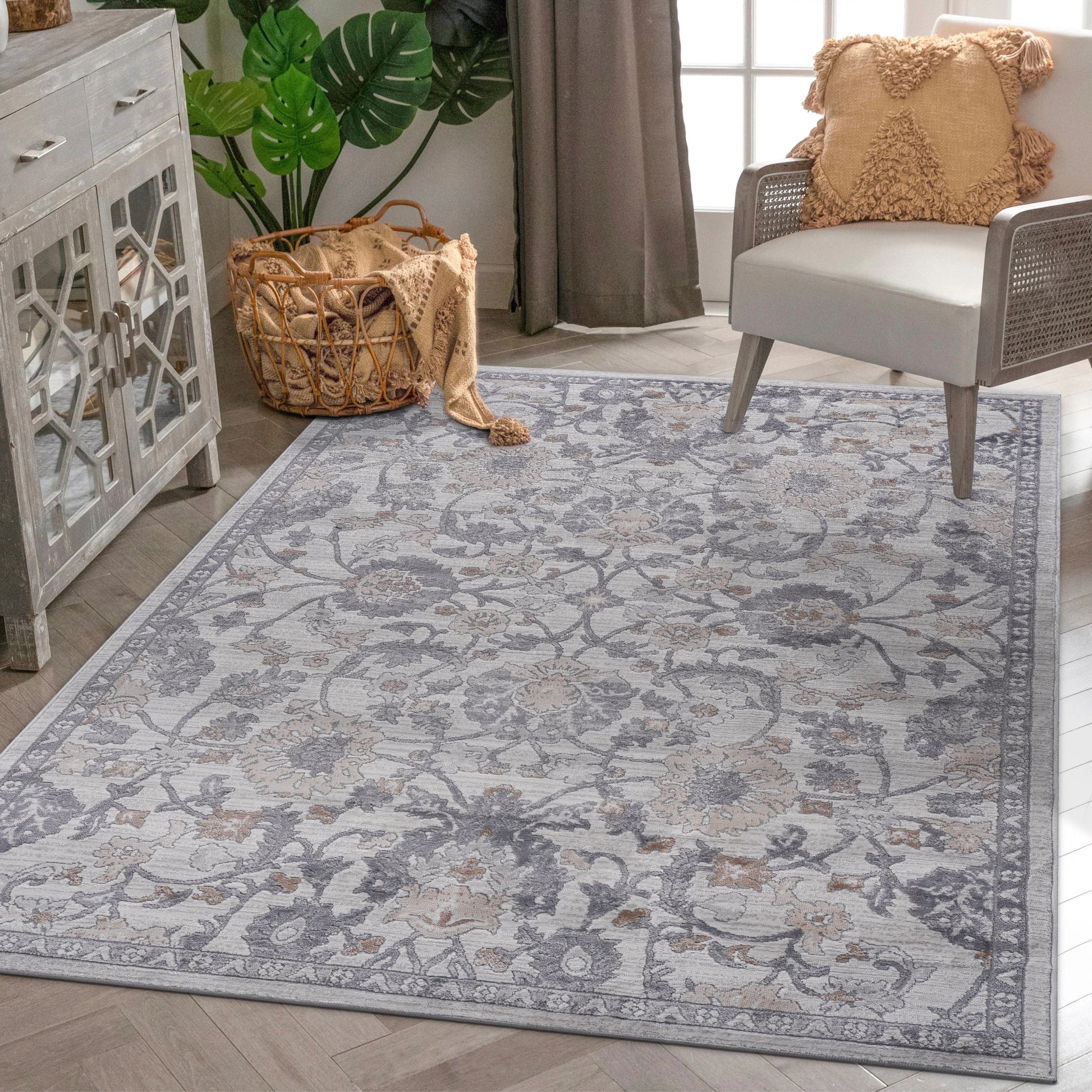 Loom & Luxe Sand & Ivory & Oriental Area Rug