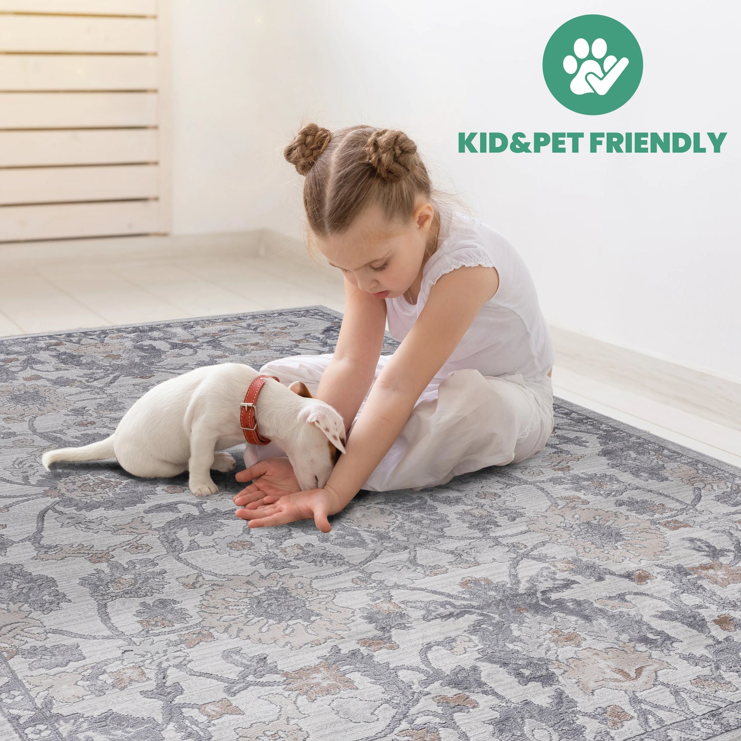 Loom & Luxe Sand & Ivory & Oriental Area Rug