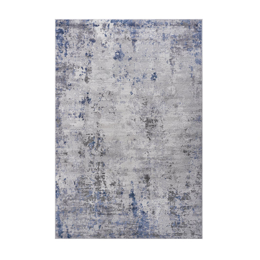 Loom & Luxe Silver & Blue & Abstract Area Rug