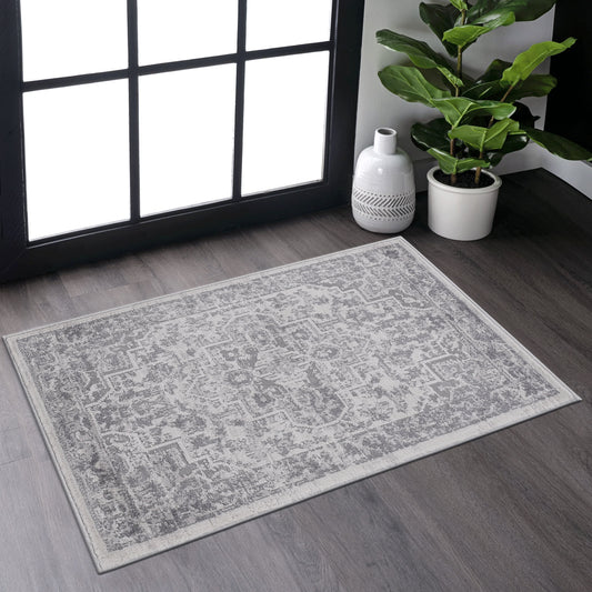 Loom & Luxe Silver & Oriental Area Rug