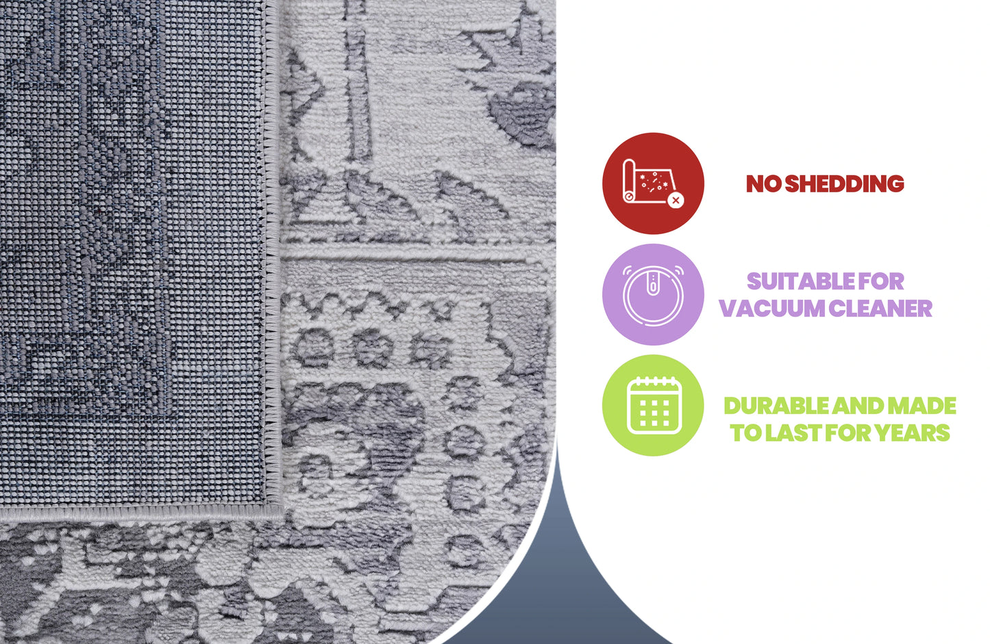 Loom & Luxe Silver & Oriental Area Rug
