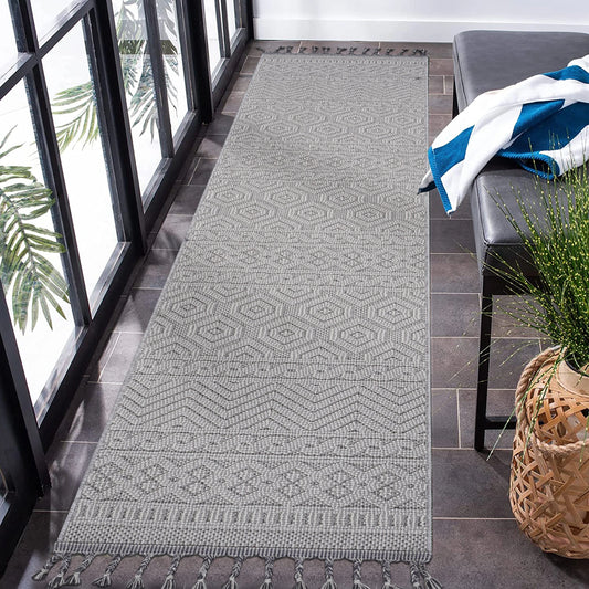 Loom & Luxe White & Geometric Indoor/Outdoor Area Rug