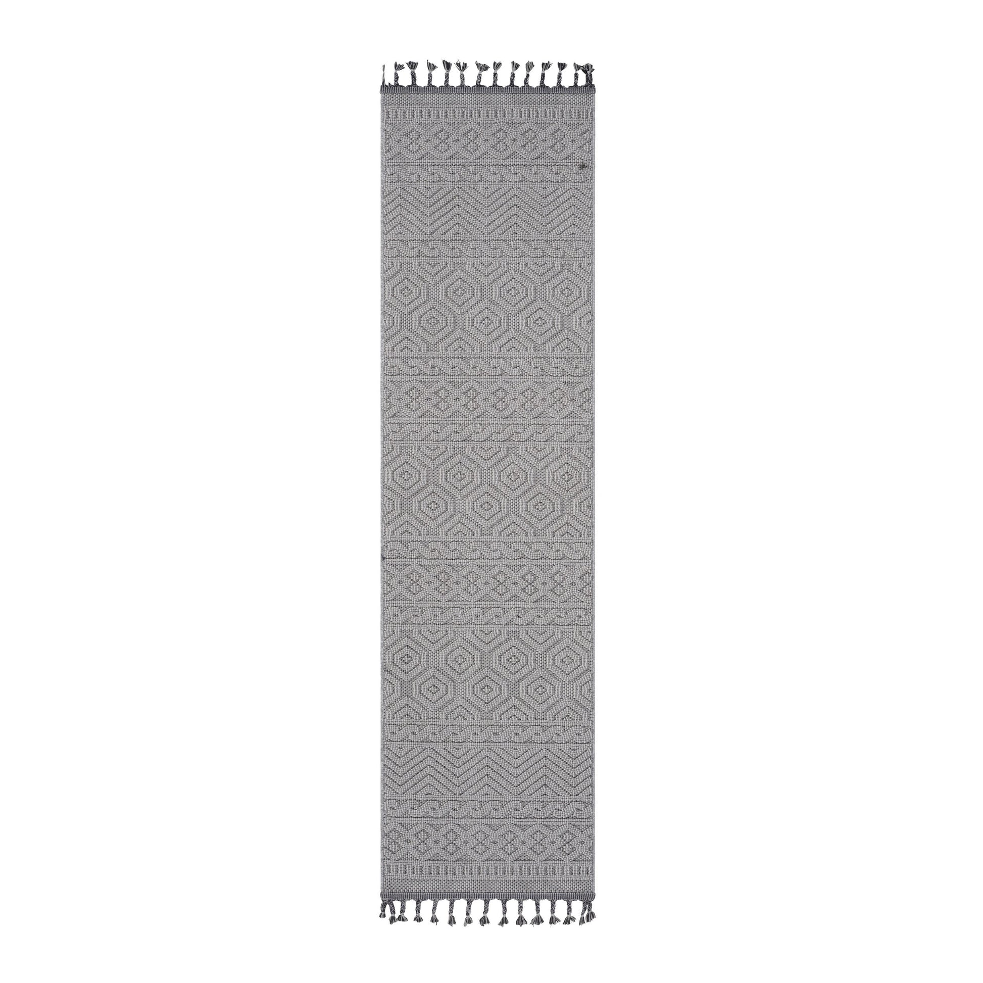 Loom & Luxe White & Geometric Indoor/Outdoor Area Rug