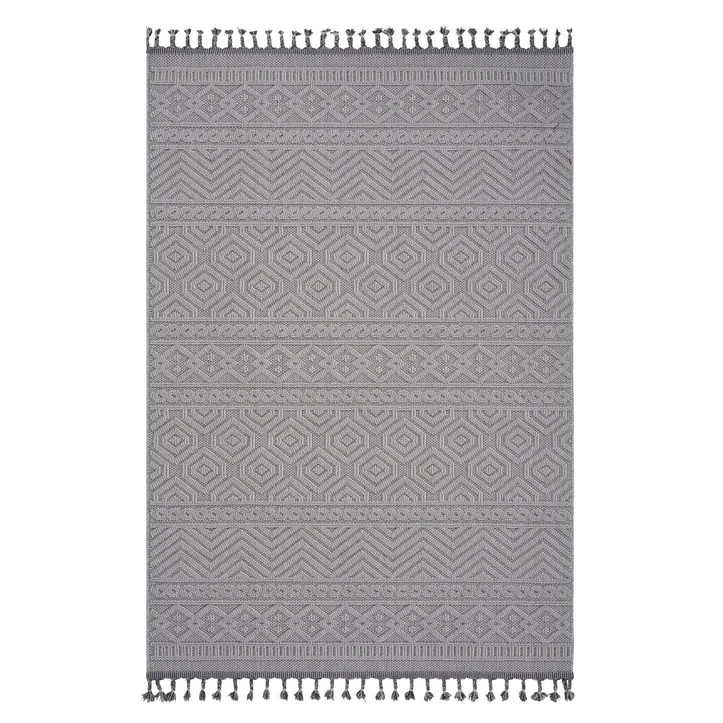 Loom & Luxe White & Geometric Indoor/Outdoor Area Rug