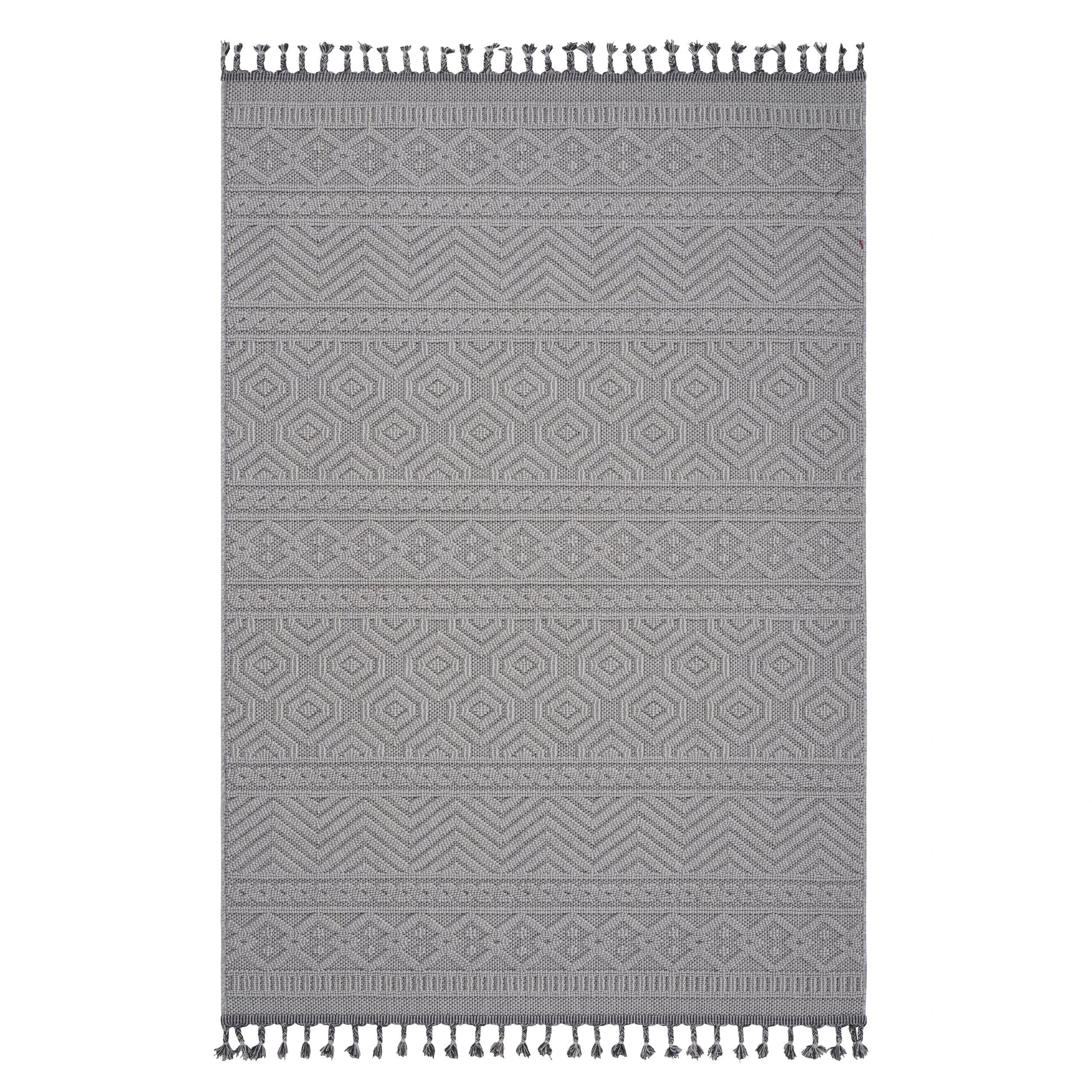 Loom & Luxe White & Geometric Indoor/Outdoor Area Rug