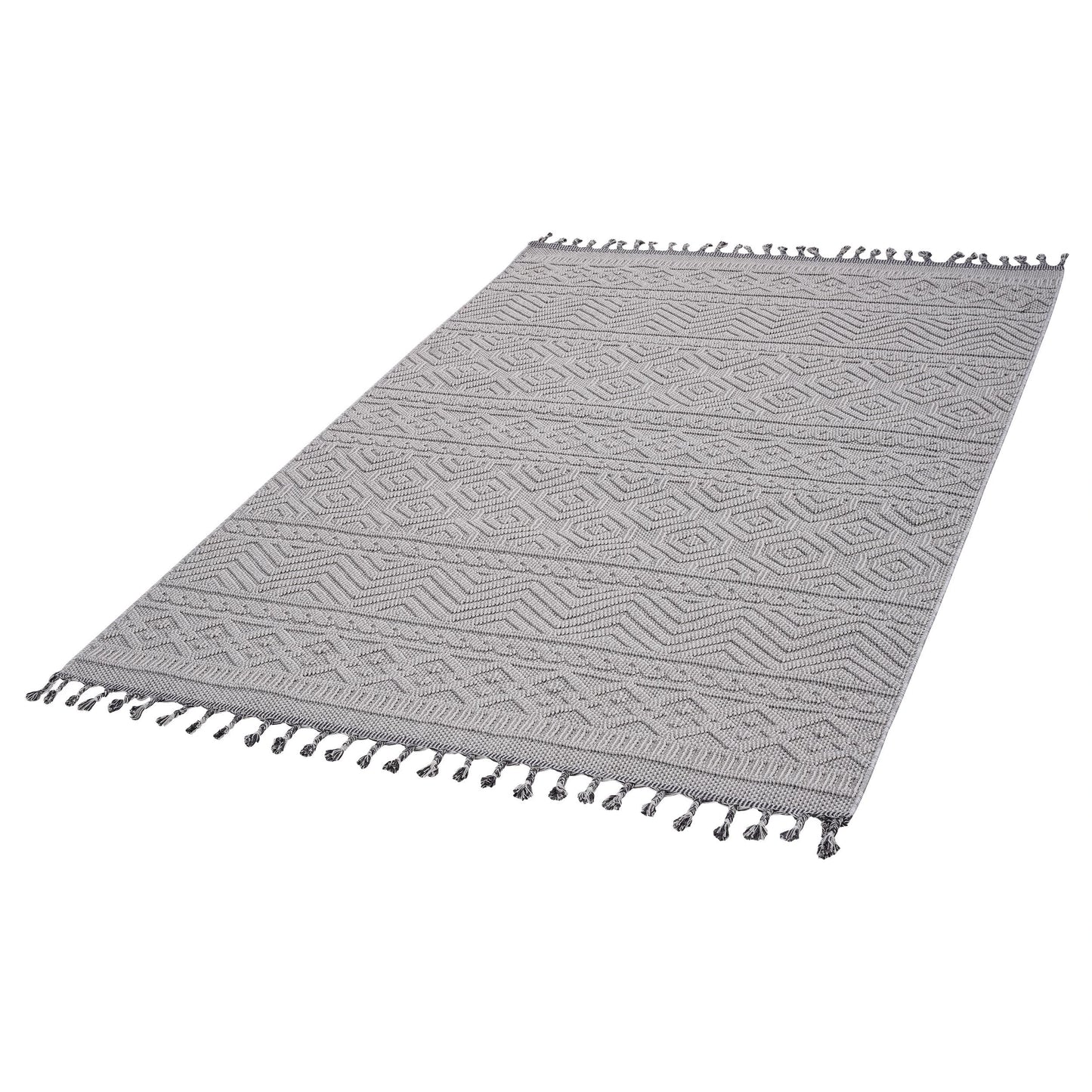 Loom & Luxe White & Geometric Indoor/Outdoor Area Rug