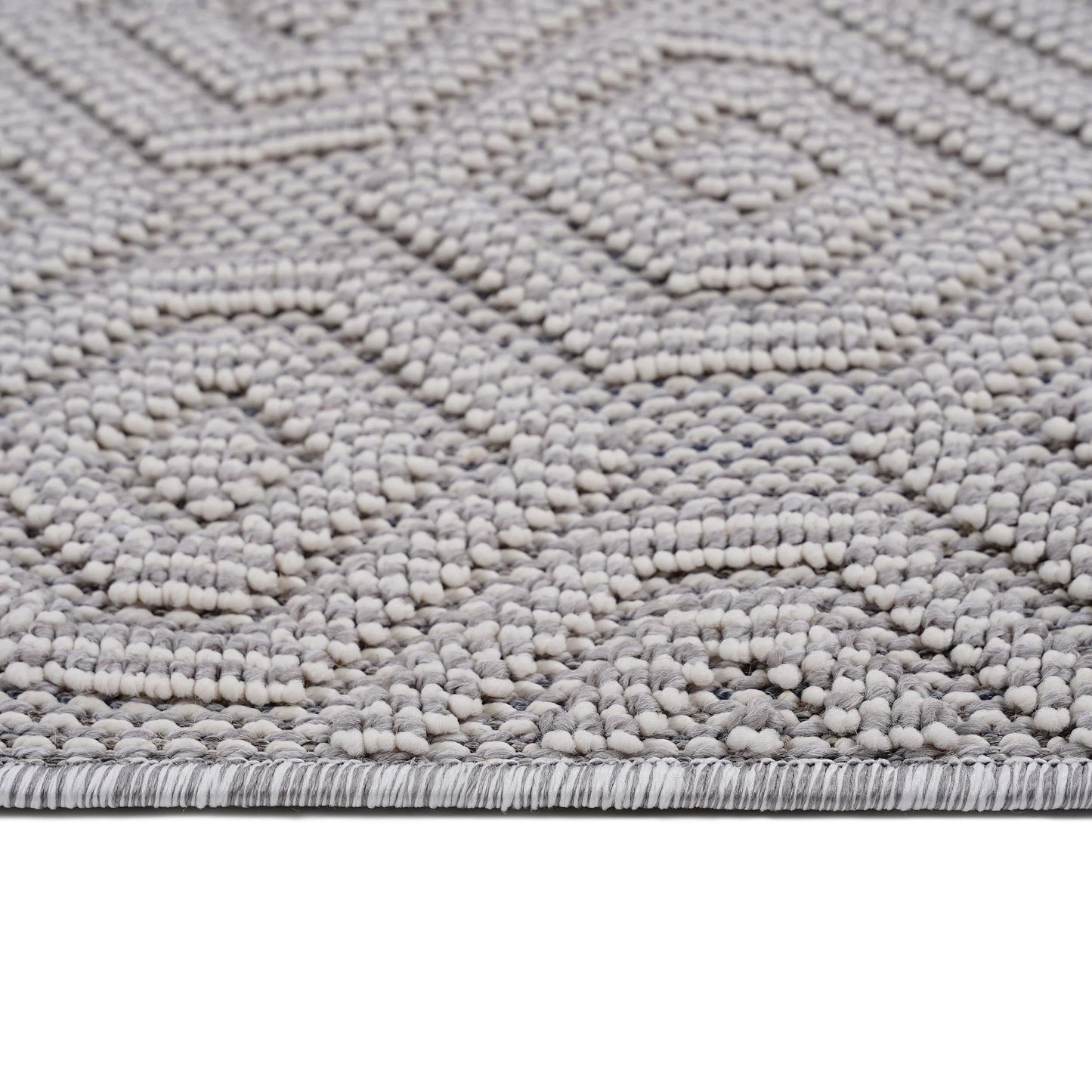 Loom & Luxe White & Geometric Indoor/Outdoor Area Rug