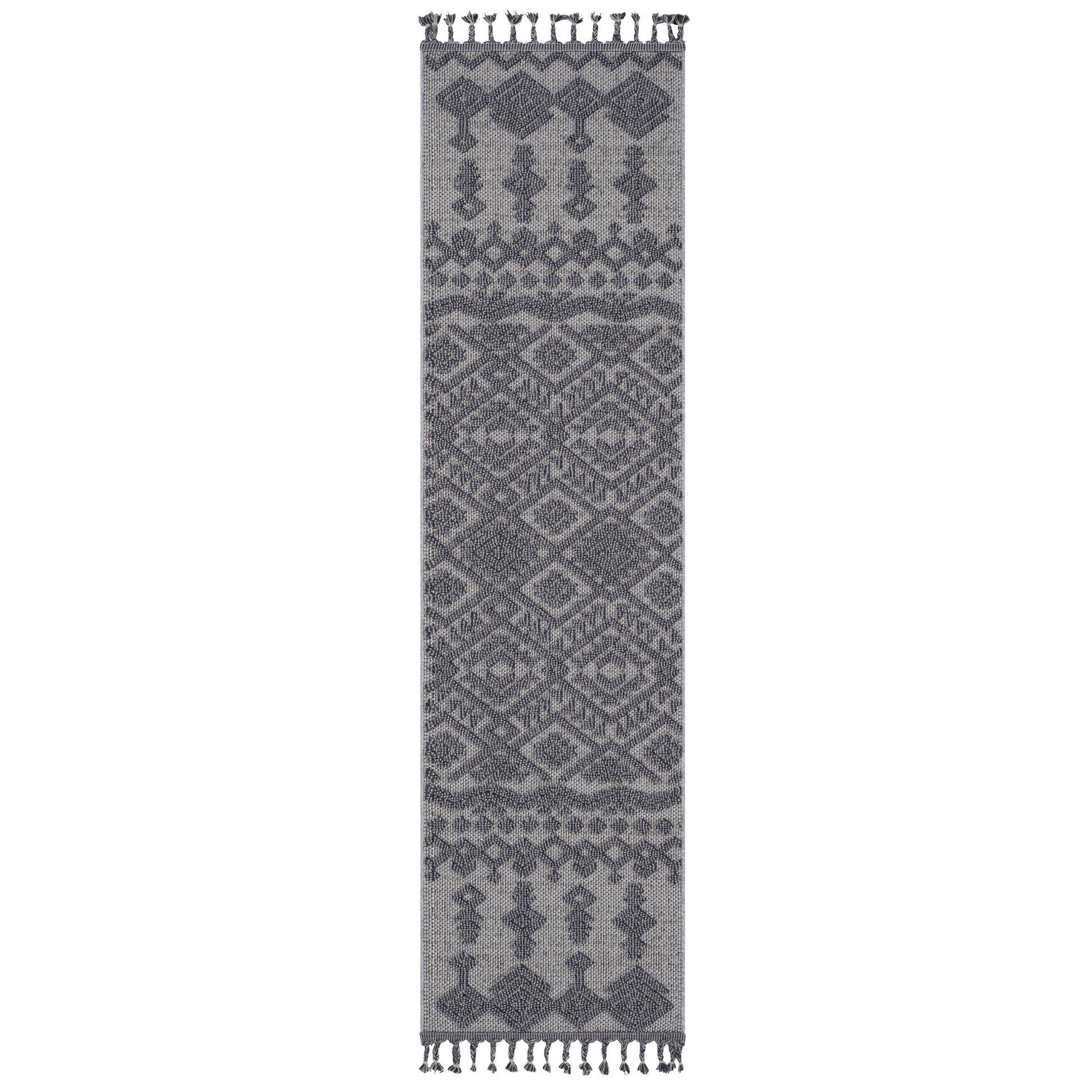 Loom & Luxe White & Gray & Traditional Indoor/Outdoor Area Rug
