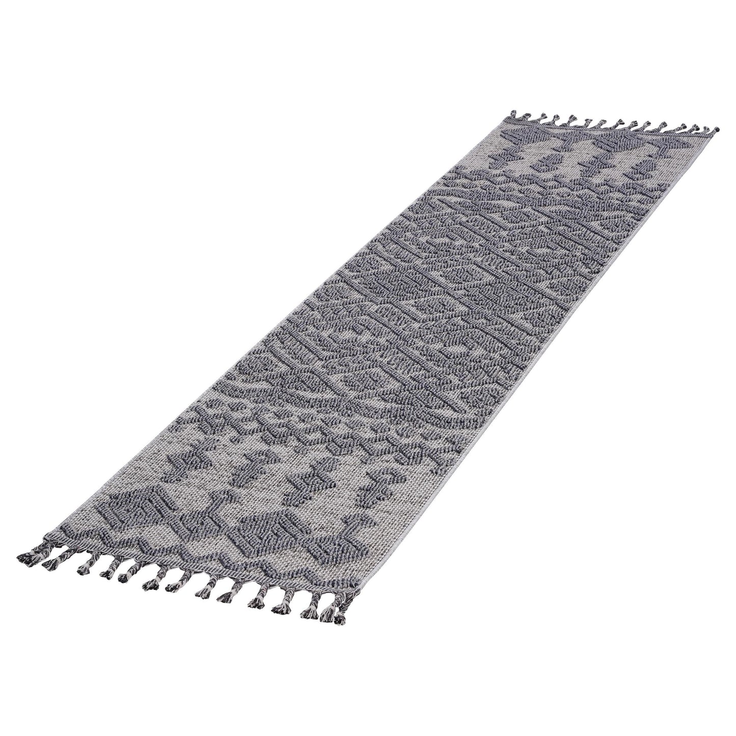 Loom & Luxe White & Gray & Traditional Indoor/Outdoor Area Rug