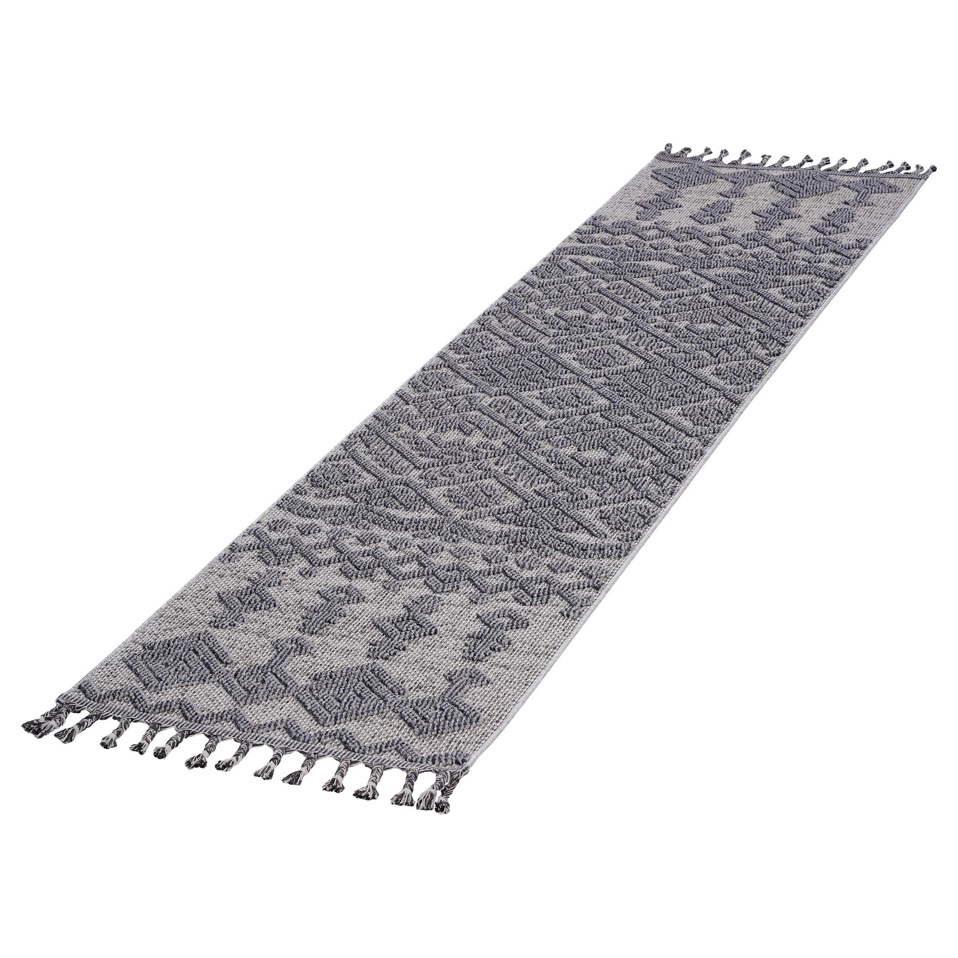 Loom & Luxe White & Gray & Traditional Indoor/Outdoor Area Rug