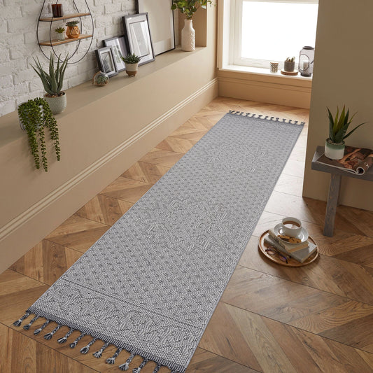 Loom & Luxe White & Ivory & Medallion Indoor/Outdoor Area Rug