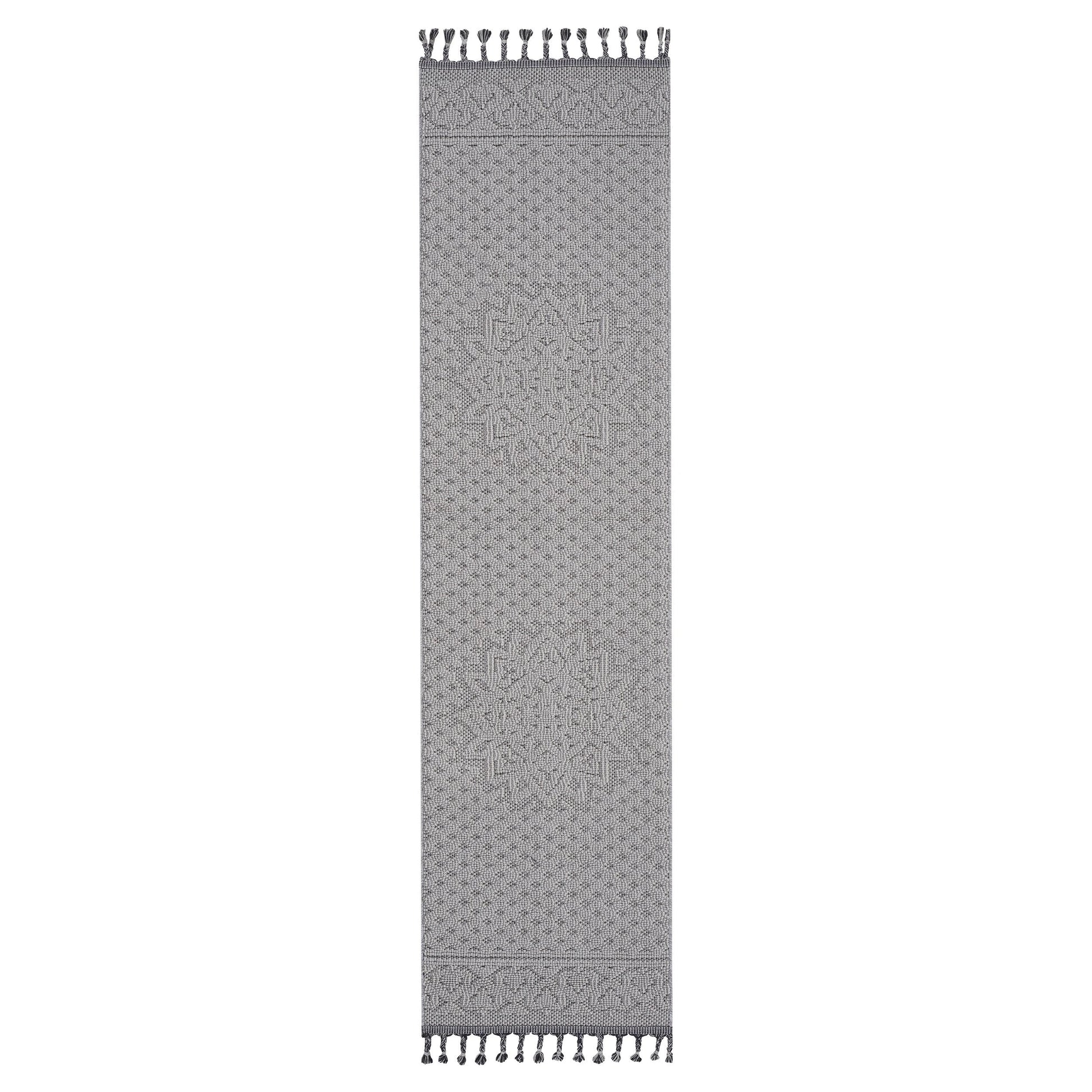 Loom & Luxe White & Ivory & Medallion Indoor/Outdoor Area Rug