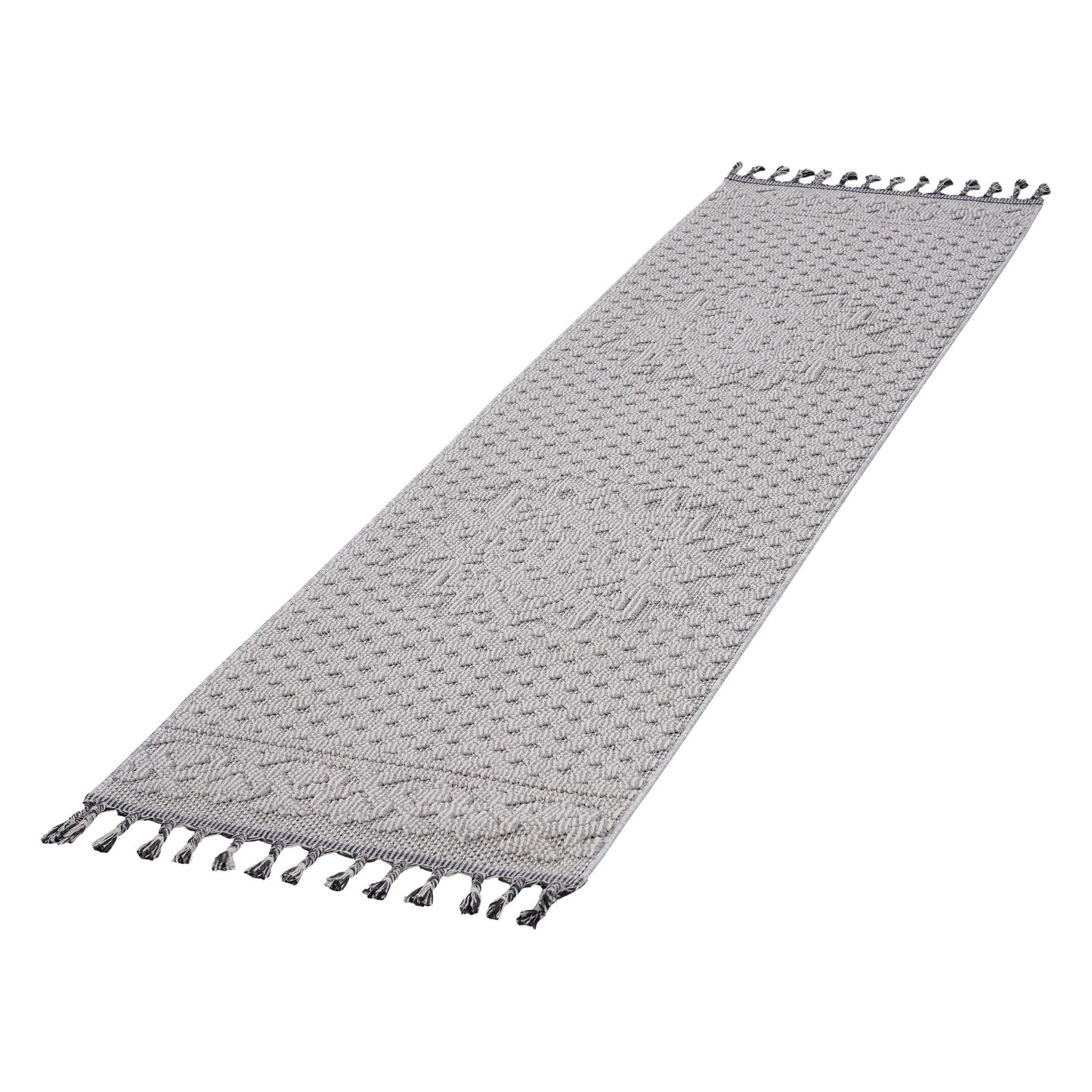 Loom & Luxe White & Ivory & Medallion Indoor/Outdoor Area Rug
