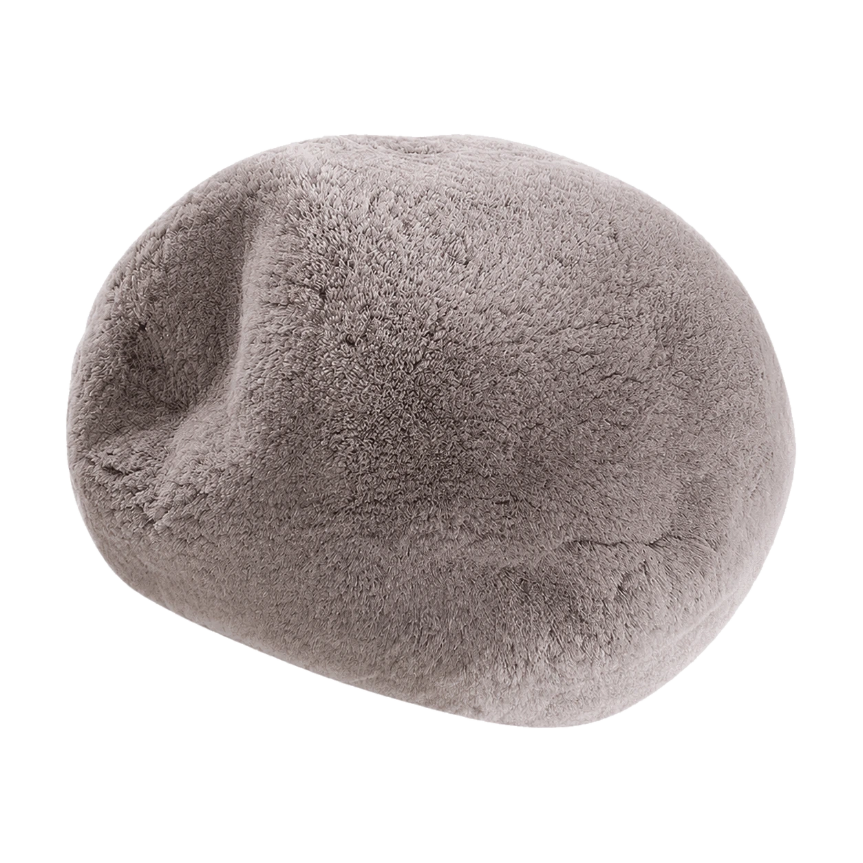 Mauve Gray genuine Rex rabbit fur beret, front product view
