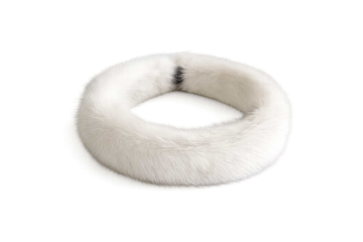 Ivory mink fur circular collar scarf product view