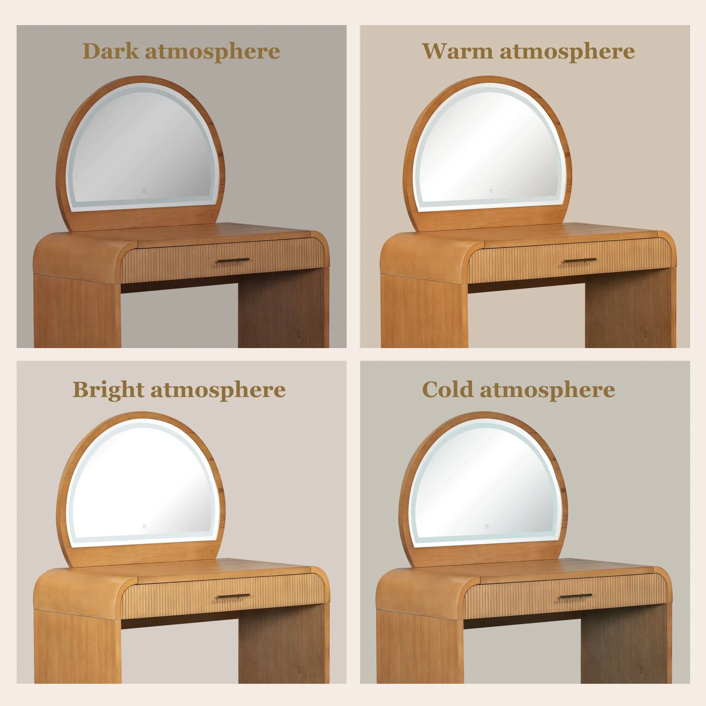 39-Inch Makeup Vanity with Touch-Screen Lighted Mirror – Natural – view 8