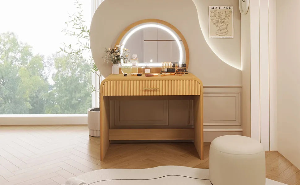39-Inch Makeup Vanity with Touch-Screen Lighted Mirror – Natural – view 11