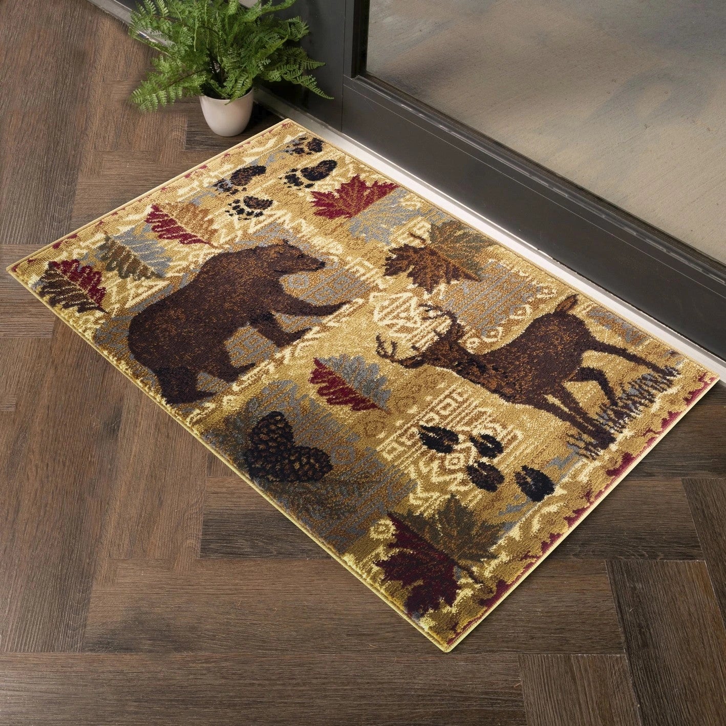 Nature's Nest Beige Lodge Area Rug — CBL3002