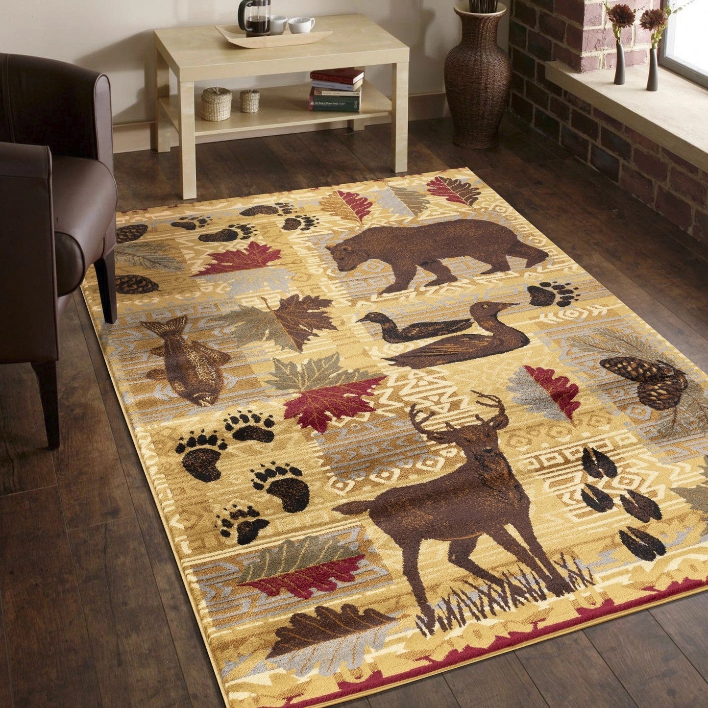 Nature's Nest Beige Lodge Area Rug — CBL3002