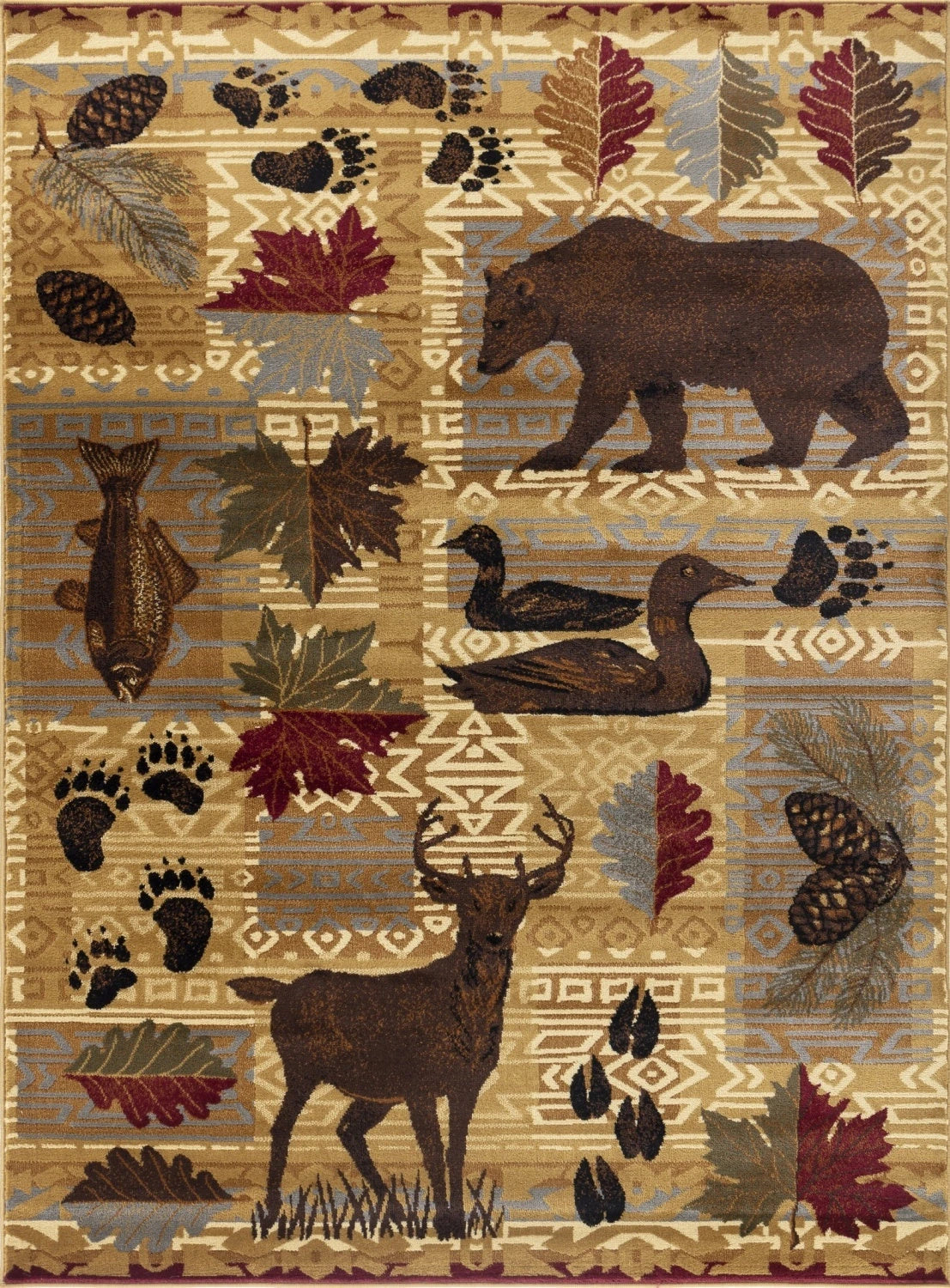 Nature's Nest Beige Lodge Area Rug — CBL3002
