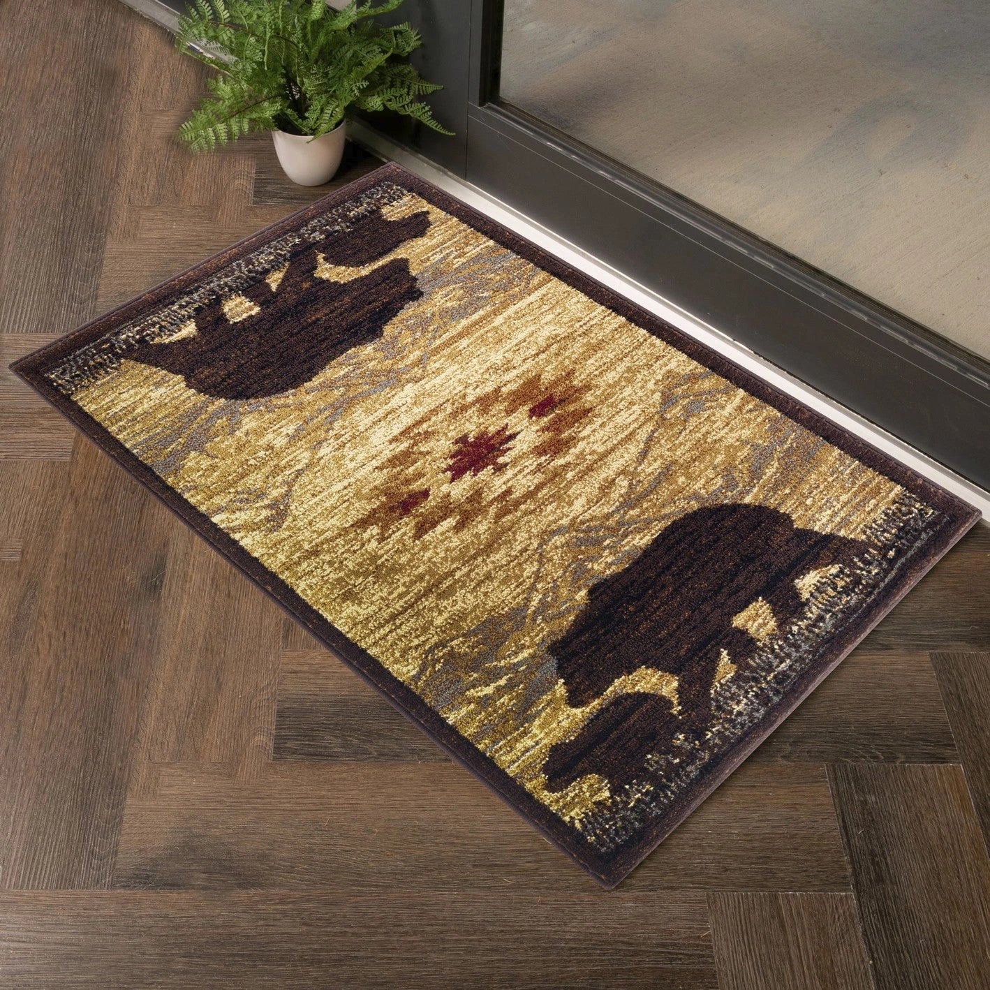 Nature's Nest Beige Lodge Area Rug — CBL3006