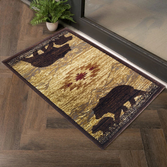 Nature's Nest Beige Lodge Area Rug — CBL3006